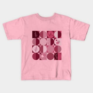 repeating geometry pattern with ornaments red color Kids T-Shirt